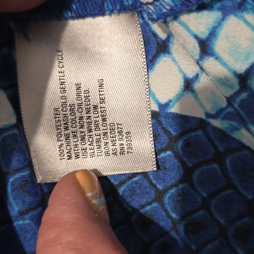 Worthington Blue Pattern Blouse Size Medium - Picture 9 of 12